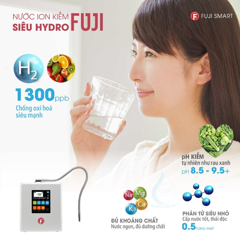 Nước ion kiềm siêu hydro Fuji Smart