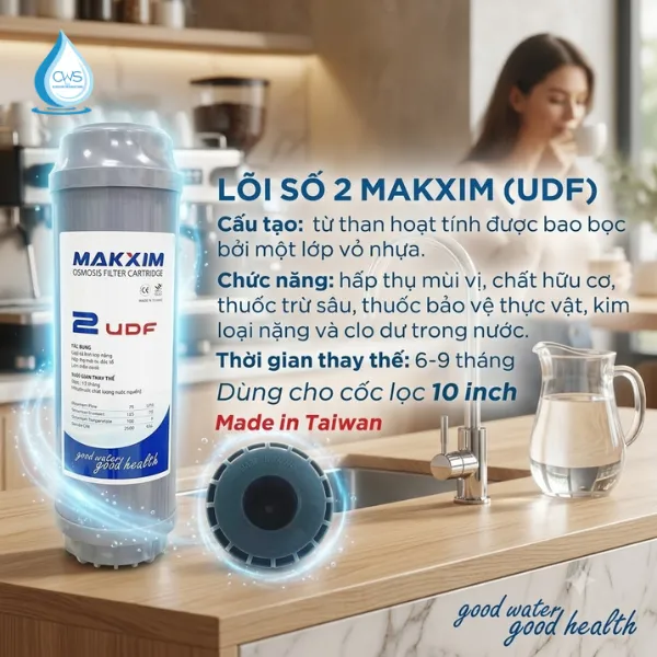 Cấu Tạo Và Chức Năng Của Bộ Lõi Lọc 123 Đài Loan Makxim - Lõi UDF