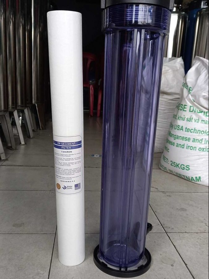 Cốc lọc thô 20 inch màu trong