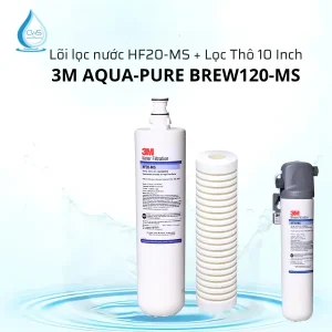 Lõi Lọc Nước 3M Aqua-Pure BREW120-MS - HF20-MS Kèm Lõi Thô 10 Inch