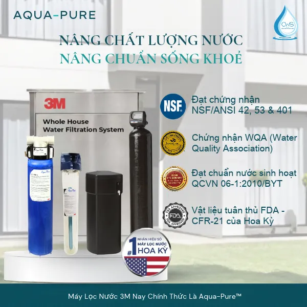 Các Chứng Nhận Về Chất Lượng Nước Sau Lọc Của Hệ Thống Lọc Tổng 3M Aqua-Pure Full Set