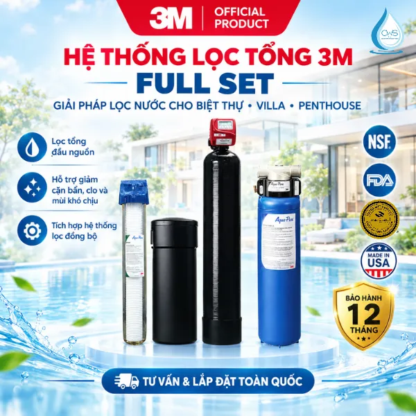 Công Dụng Của Hệ Thống Lọc Tổng 3M Aqua-Pure Full Set Dành Cho Nhà, Biệt Thự