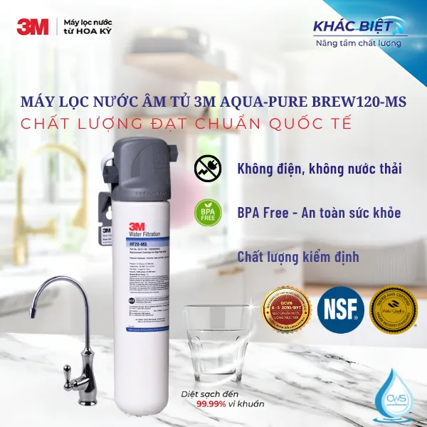 Chất Lượng Máy Lọc Nước 3M Aqua-Pure BREW120-MS Đạt Chuẩn NSF Và Nước Đầu Ra Đạt Chuẩn QCVN