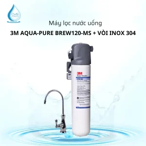 Combo Máy Lọc Nước 3M Aqua-Pure BREW120-MS + Vòi Inox 304