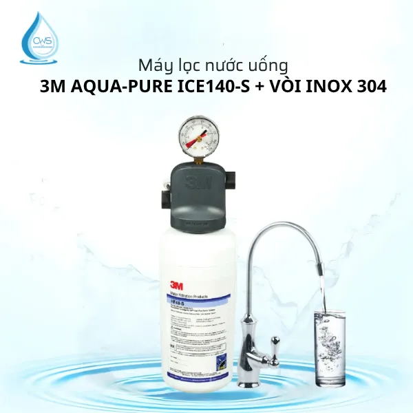 Máy Lọc Nước 3M Aqua-Pure ICE140-S Kèm Vòi Nước Inox 304 Máy Lọc Nước 3M Aqua-Pure ICE140-S Kèm Vòi Nước Inox 304