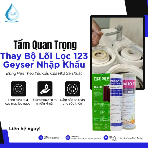 Tầm Quan Trọng Của Việc Thay Bộ Lõi Lọc 123 Geyser Nhập Khẩu Đúng Hạn
