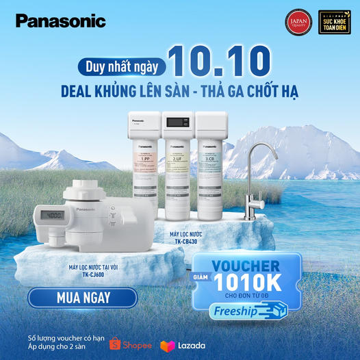 Máy lọc nước Panasonic có nhiều đợt khuyến mãi hấp dẫn, kèm quà tặng, giảm giá sâu
