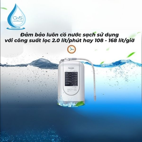 Máy lọc nước Panasonic với công suất lọc lớn, tiết kiệm nước với tỷ lệ lọc thải 8_2