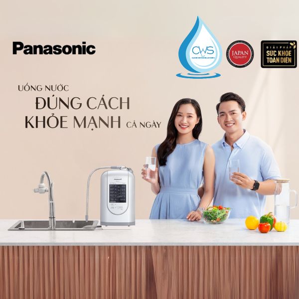 Máy điện giải Panasonic TK-AS45 với 3 tấm điện cực được mạ Platinum cao cấp