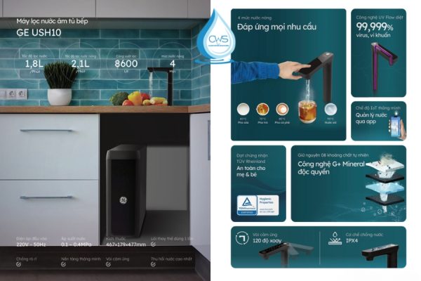 Máy lọc nước âm tủ bếp GE USH10
