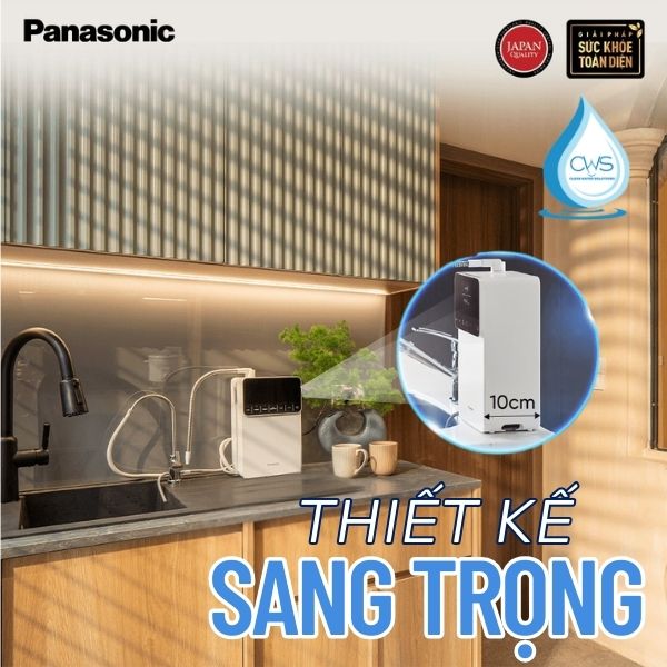 Máy lọc nước Panasonic với thiết kế sang trọng, phù hợp cho mọi không gian