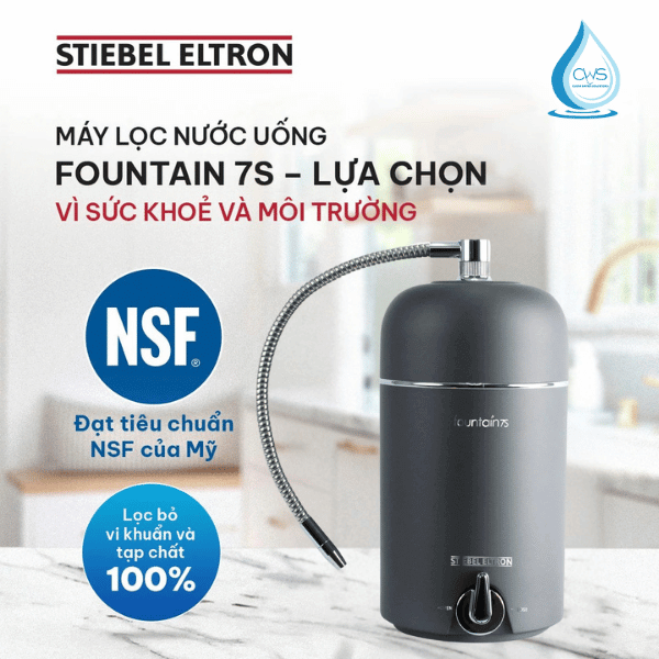 Các chứng nhận về chất lượng và sức khỏe của máy lọc nước Stiebel Eltron Fountain 7S Anthracite