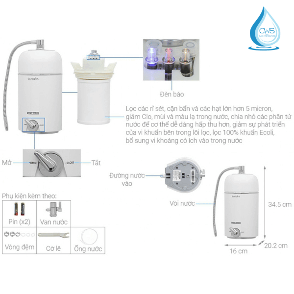 Thông số kỹ thuật của máy lọc nước Stiebel Eltron Fountain 7S Anthracite