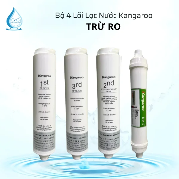 Bộ 4 Lõi Lọc Nước Kangaroo - Trừ RO Bộ 4 Lõi Lọc Nước Kangaroo - Trừ RO