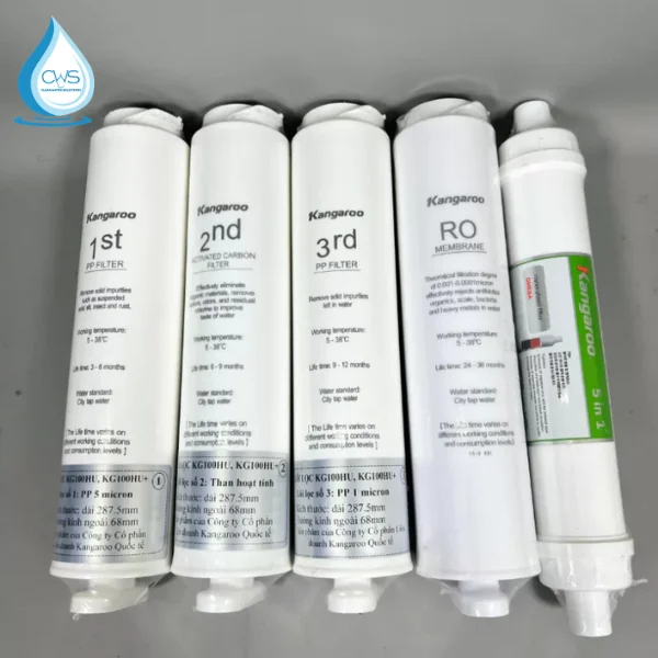 Hình ảnh thực tế bộ 5 Lõi Lọc Kangaroo KG100HU