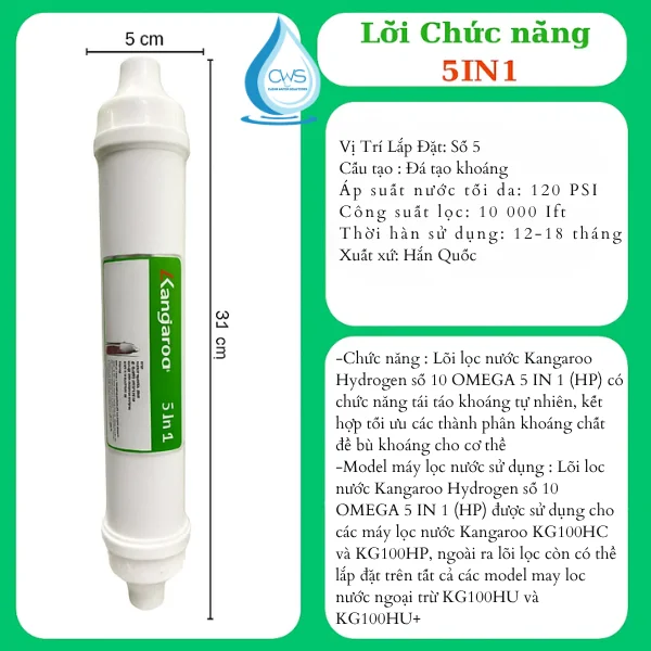 Lõi 5 In 1 – T33_GAC – POST CARBON FILTER