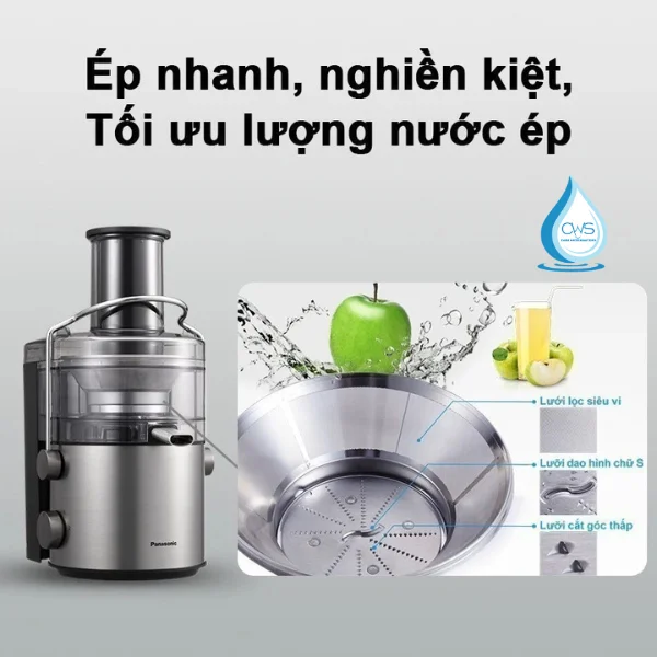 Máy Ép Trái Cây Panasonic MJ-CB800SRA Ép Nhanh, Tối Ưu Lượng Nước