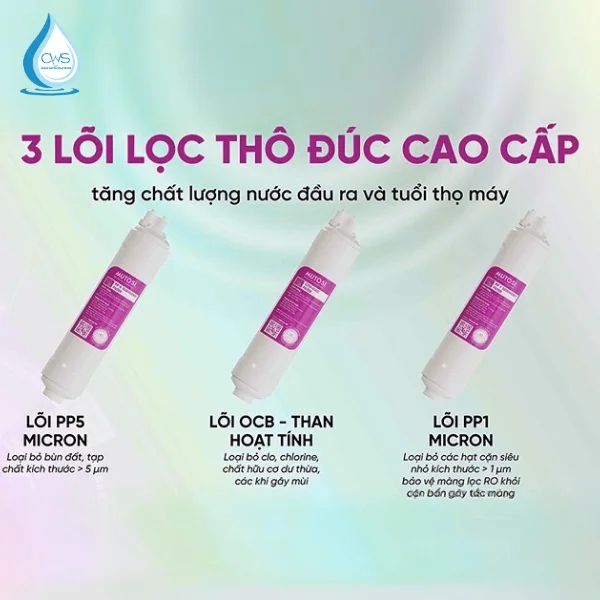 Bộ lõi lọc thô Mutosi 123 (Nối nhanh)