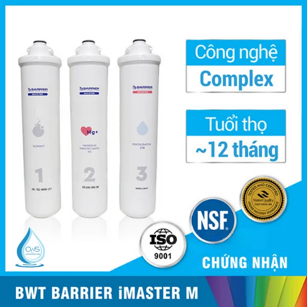 Chứng Nhận Về Chất Lượng Của Lõi Lọc BWT Barrier iMaster Ion M