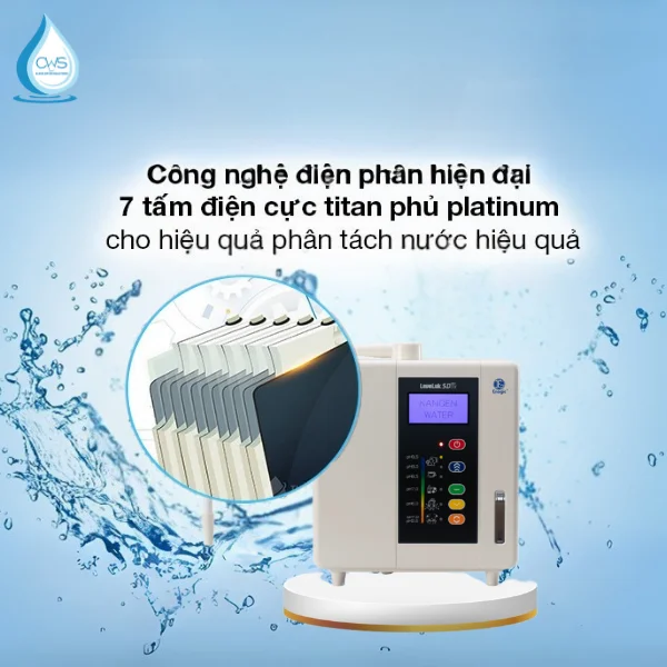 Công Nghệ Điện Phân Với 7 Tấm Điện Cực Titanium Phủ Platinum