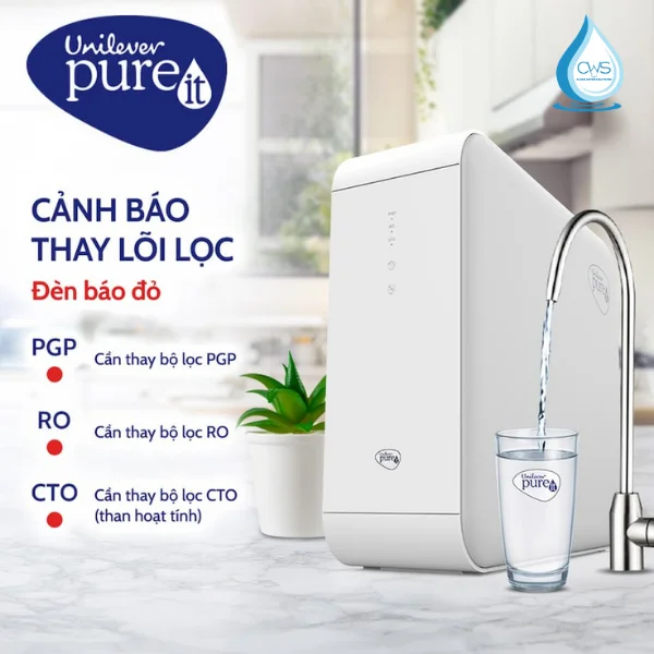 Máy lọc nước Pureit Delica UR5840 có đèn báo thay lõi phát sáng