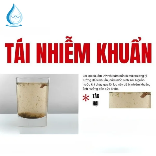 Quen thay lõi lọc nước làm tăng khả năng tái nhiễm khuẩn