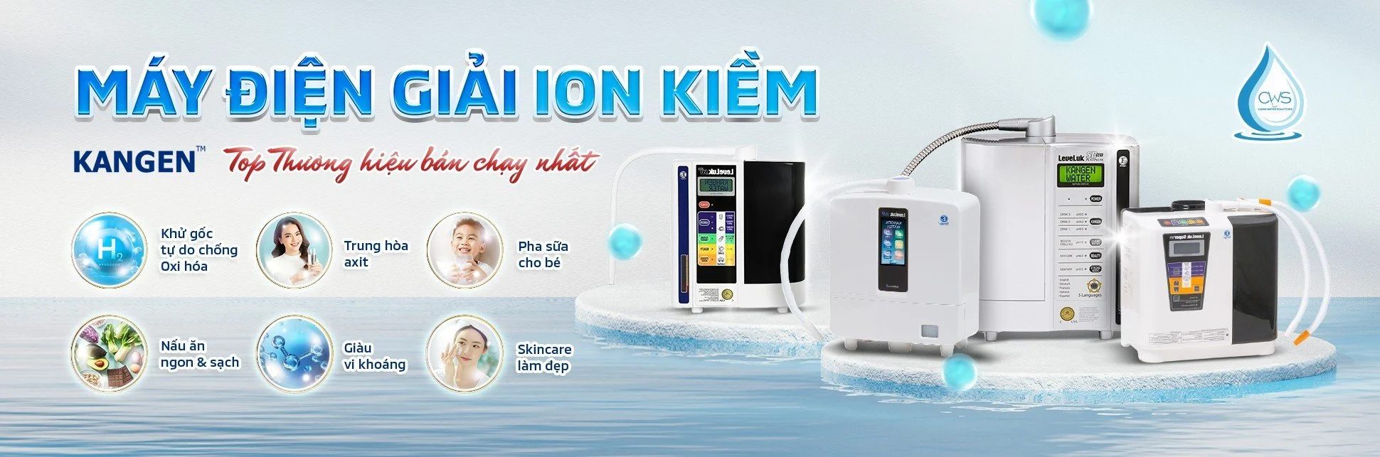 Máy lọc nước điện giải ion kiềm Kangen chính hãng