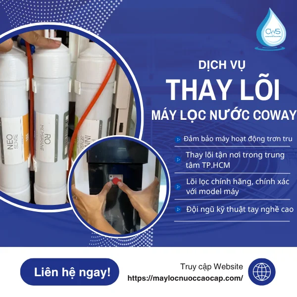 Dịch vụ thay lõi lọc máy lọc nước Coway tại Clean Water Solutions