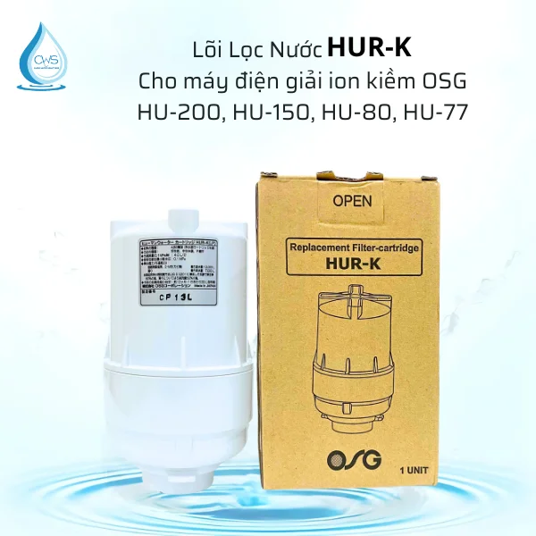 Lõi lọc nước HUR-K cho máy điện giải ion kiềm OSG HU-200, HU-150, HU-80, HU-77 Lõi lọc nước HUR-K cho máy điện giải ion kiềm OSG HU-200, HU-150, HU-80, HU-77
