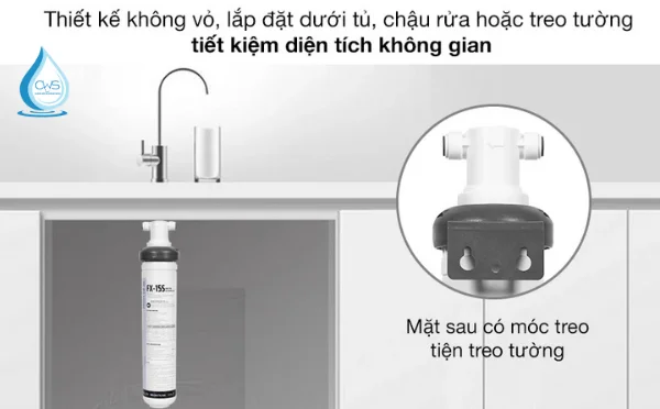 Máy lọc nước Chungho FLUUX FX15S với thiết kế lắp đặt âm tủ tiện lợi, tối ưu không gian