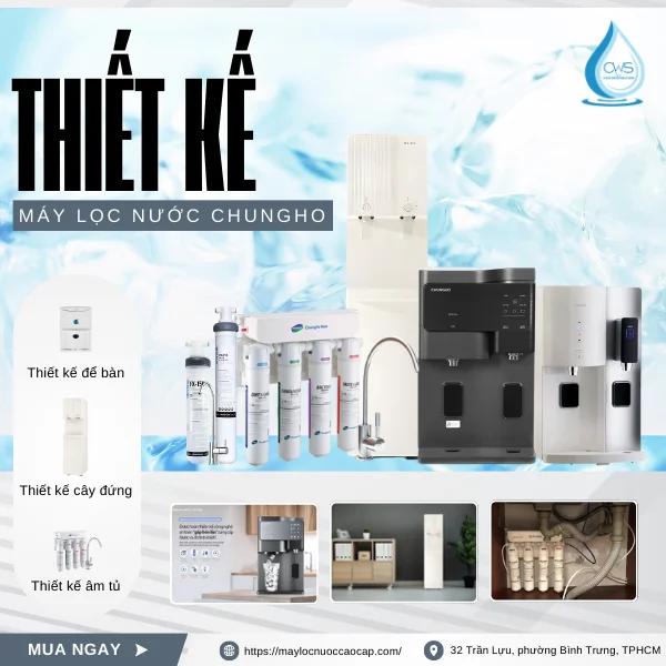 Máy lọc nước Chungho sở hữu thiết kế đa dạng, sang trọng