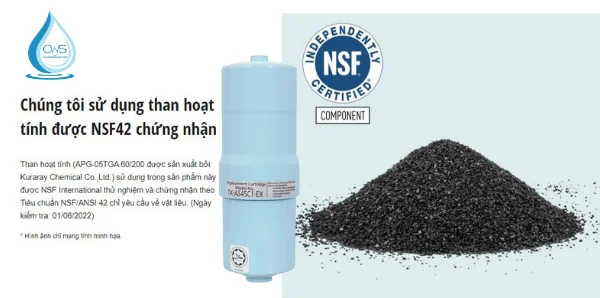 Than hoạt tính APG-05TGA 60_200 đạt tiêu chuẩn NSF_ANSI 42