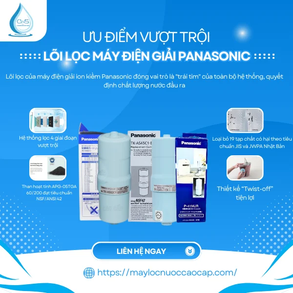 Ưu Điểm Vượt Trội Của Lõi Lọc Máy Điện Giải Panasonic