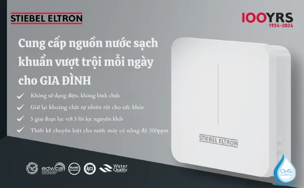 Các chứng nhận về sức khỏe và chất lượng cho máy lọc nước Stiebel Eltron CLOUD