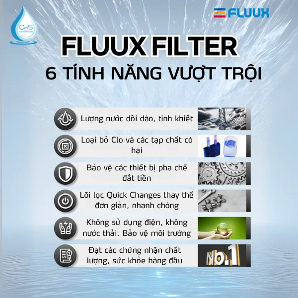 Các tính năng vượt trội của lõi lọc FLUUX