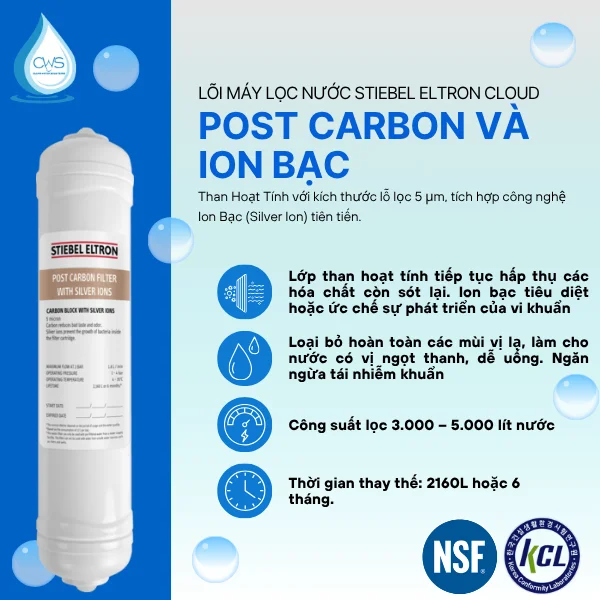 Lõi 5 - Lõi Post Carbon & Ion Bạc Stiebel Eltron CLOUD