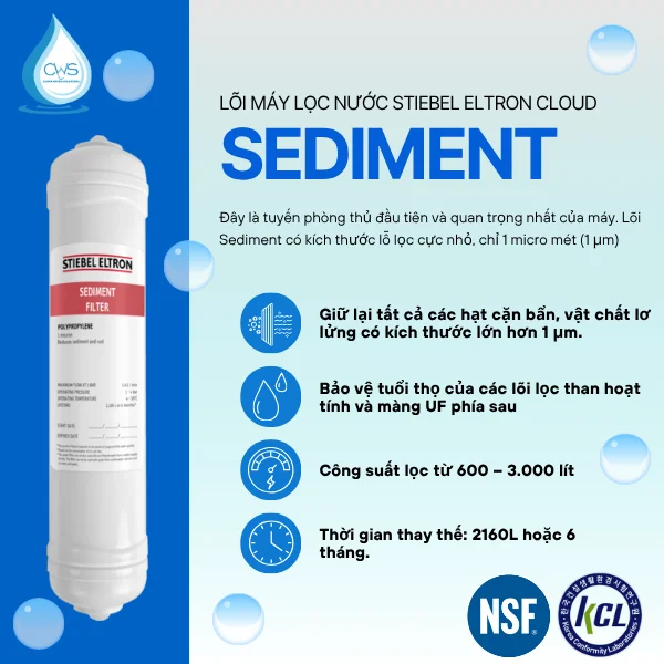Lõi 1 - Lõi Sediment (Lọc Thô) Stiebel Eltron CLOUD