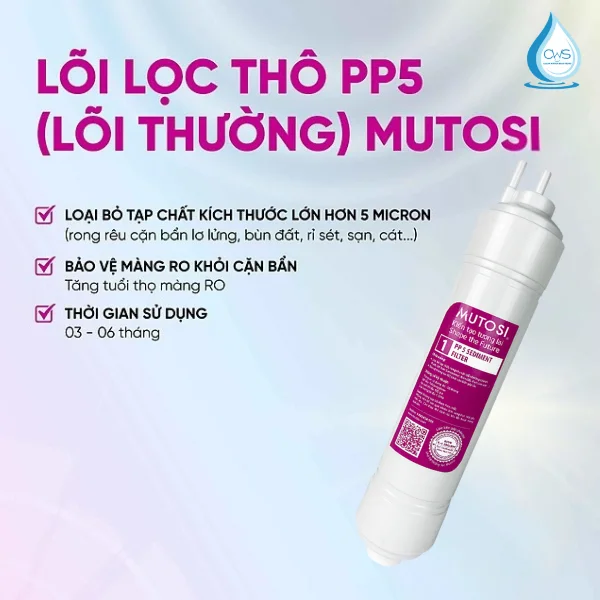 Lõi lọc Mutosi PP 5 Micron (Lõi số 1)