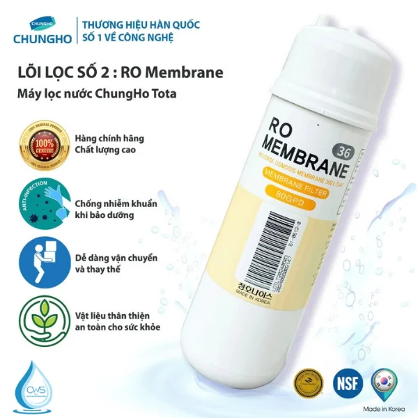 Lõi lọc nước RO Membrane Chungho TOTA