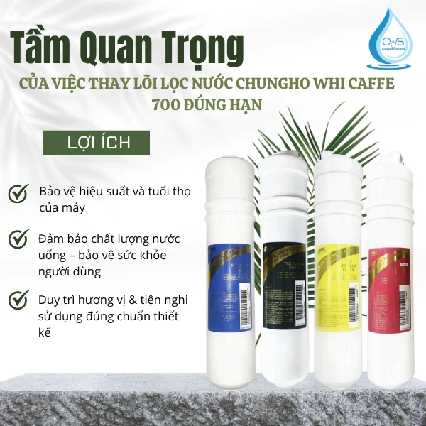 Tầm Quan Trọng Của Việc Thay Lõi Lọc Nước Chungho WHI Caffe 700 Đúng Hạn