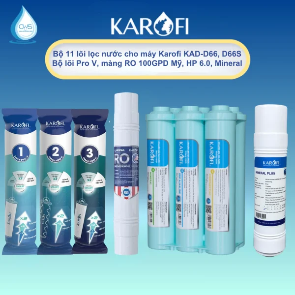 Bộ 11 Lõi Karofi KAD-D66/D66S Thay Thế Cho Máy Lọc Nước Karofi KAD-D66, KAD-D66S