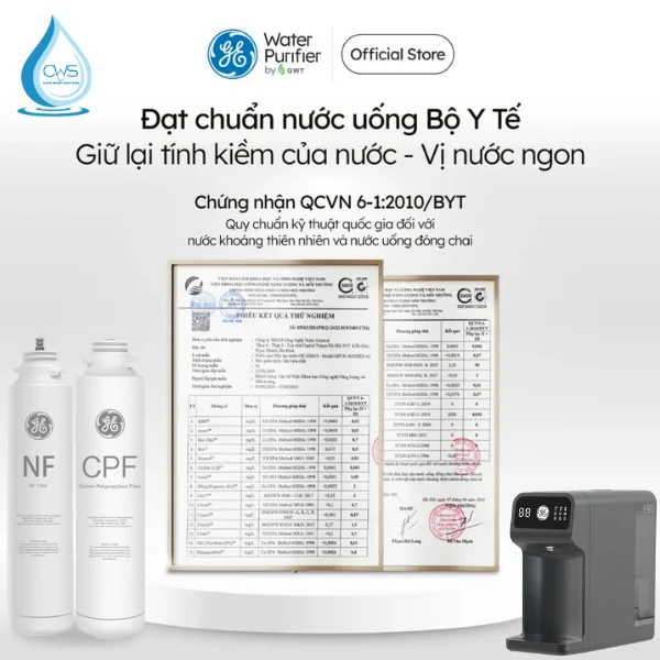 Các chứng nhận về chất lượng và sức khỏe lõi lọc nước GE B04