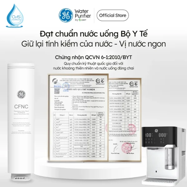 Chứng nhận QCVN 6-1_2010_BYT cho lõi lọc nước GE CTS10