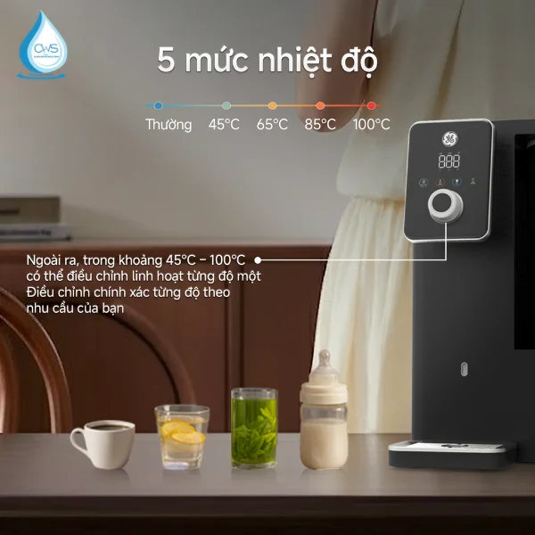 GE CTD50 cung cấp 5 mức nhiệt - 6 mức dung tích khác nhau