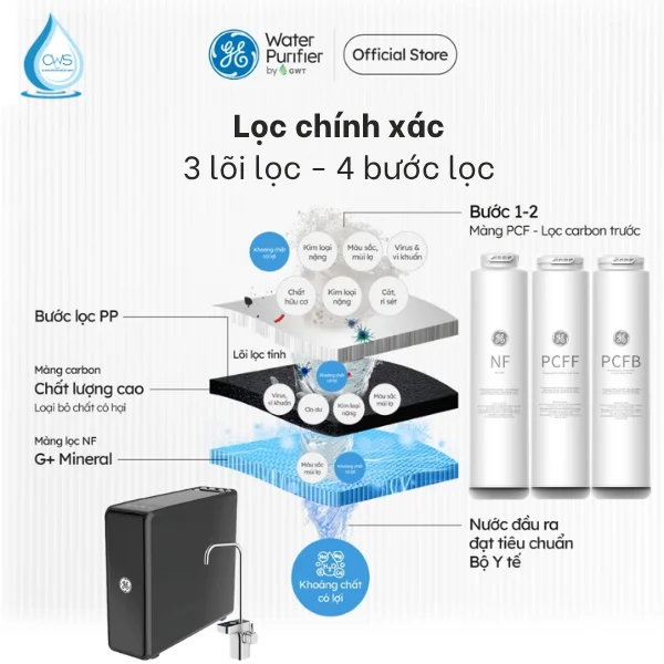 Hệ thống cấp lọc lõi lọc nước GE DN810