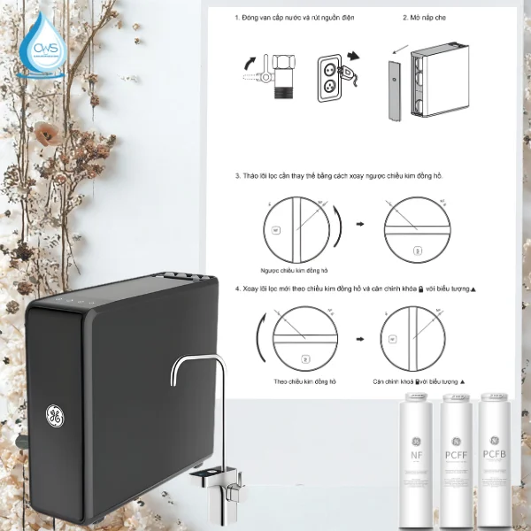Hướng dẫn thay thế lõi lọc nước GE DN810