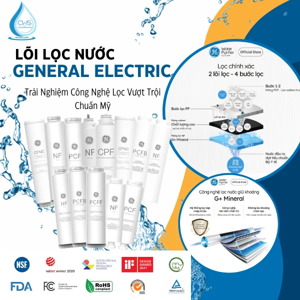 Lõi Lọc Nước GE - Trải Nghiệm Công Nghệ Lọc Vượt Trội Chuẩn Mỹ
