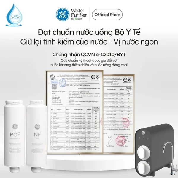 Lõi lọc nước GE GN610 đạt chứng nhận Quy chuẩn Quốc gia QCVN 6-1_2010_BYT nước sau lọc