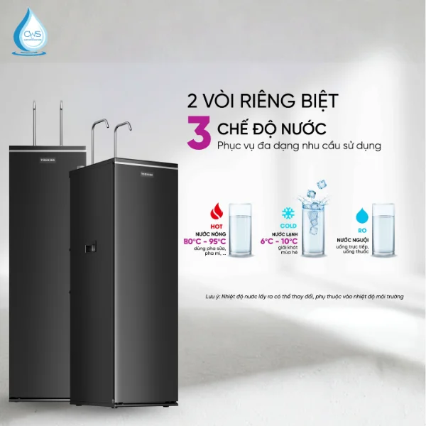 Máy lọc nóng lạnh Toshiba TWP-WA2SVN(K) cung cấp 3 chế độ nước cho mọi nhu cầu