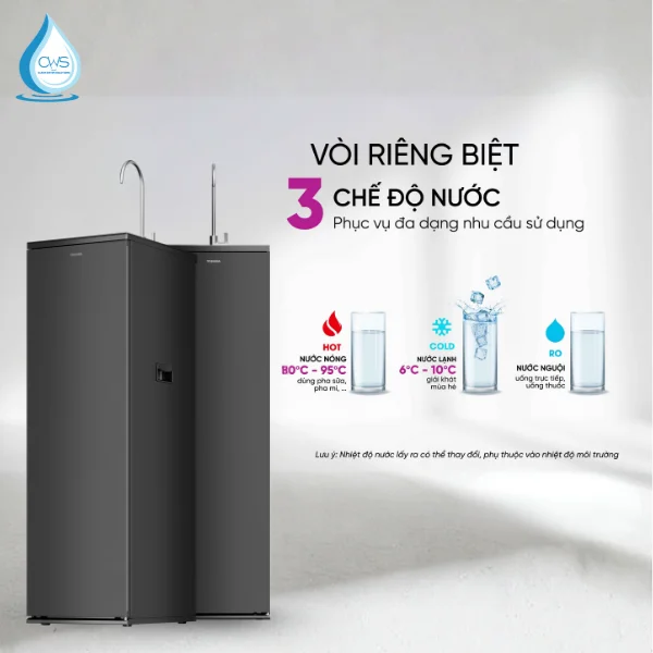 Máy lọc nóng lạnh ToshibaTWP-NA1SVN(K) cung cấp 3 chế độ nước cho mọi nhu cầu